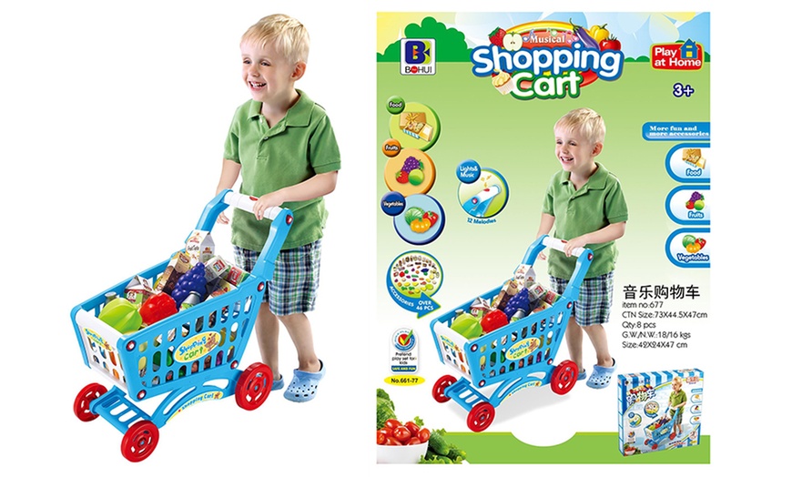 Image 2: Kid's Role Play Shopping Trolley