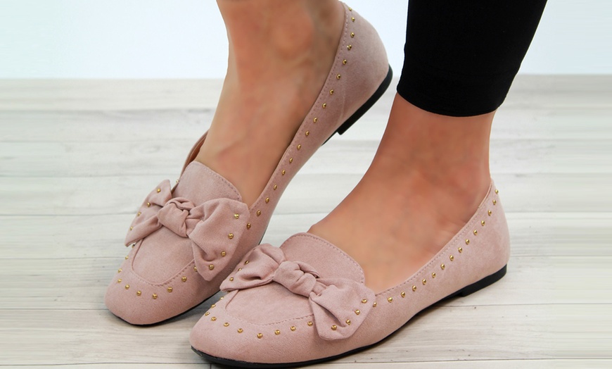 Image 10: Women's Studded Bow Loafers