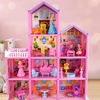 Image 6: 3D DIY Dollhouse Playset with Furniture and Figures for Kids