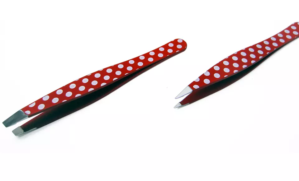 Soft-Touch Polka-Dot Pointed- and Slanted-Tweezers 2-Pack  - Second Medium