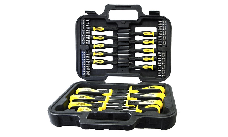 Image 1: 58-Piece Screwdriver and Bit Set