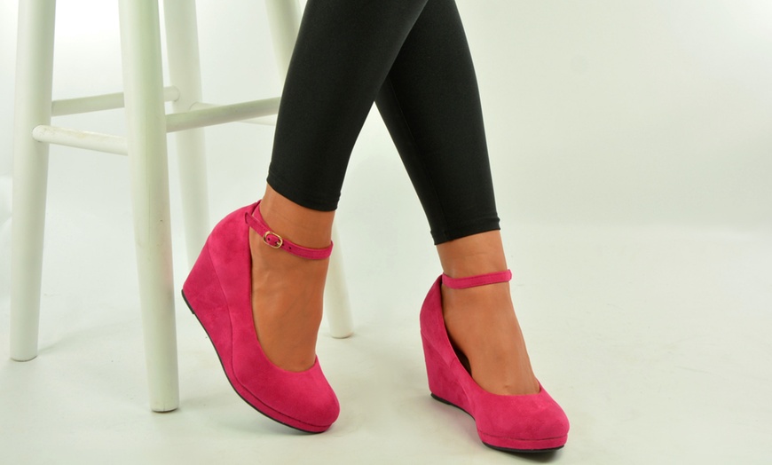 Image 10: Women's Ankle Strap Wedges