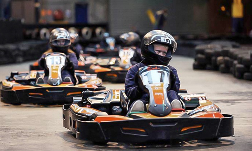 Image 1: Karting and Laser Tag Party