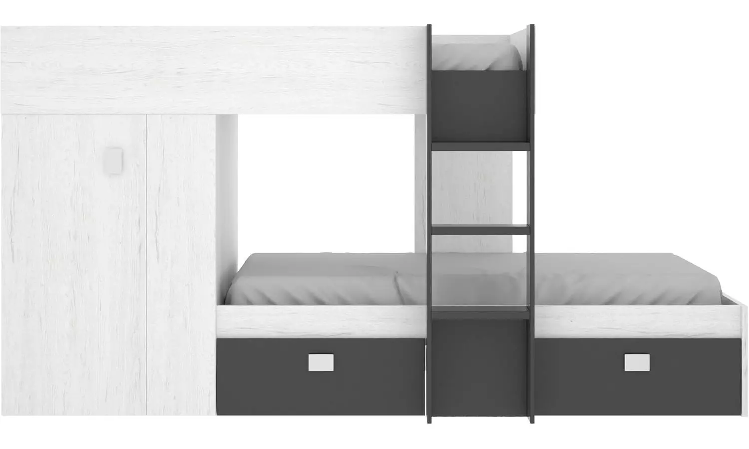 Stapelbed met twee eenpersoonsbedden