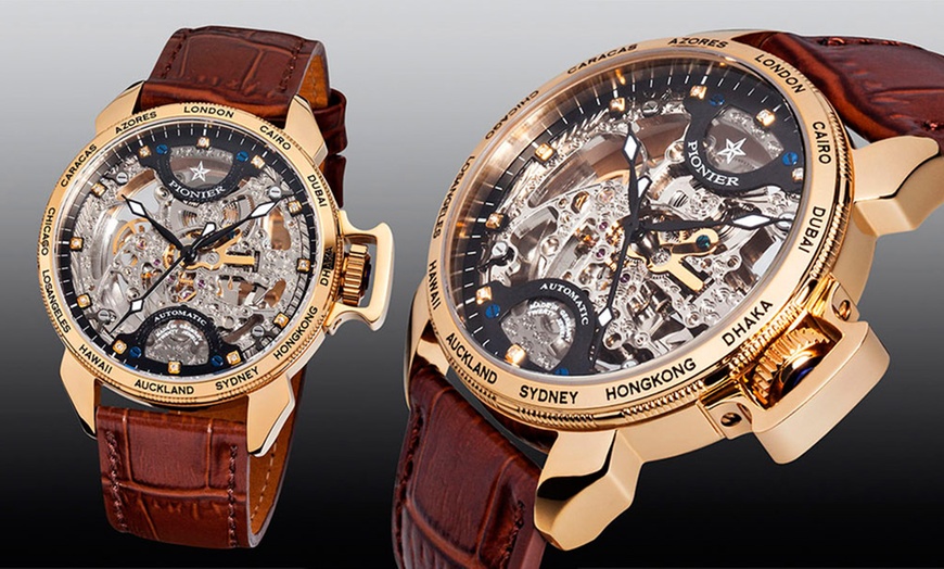 Image 7: Men's Diamond Mechanical Watches