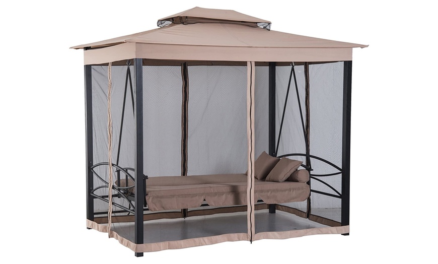 Image 8: Outsunny Three Seater Swing Chair