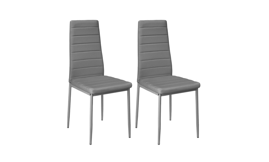 Image 9: Living And Home Limited Faux Leather Dining Chairs