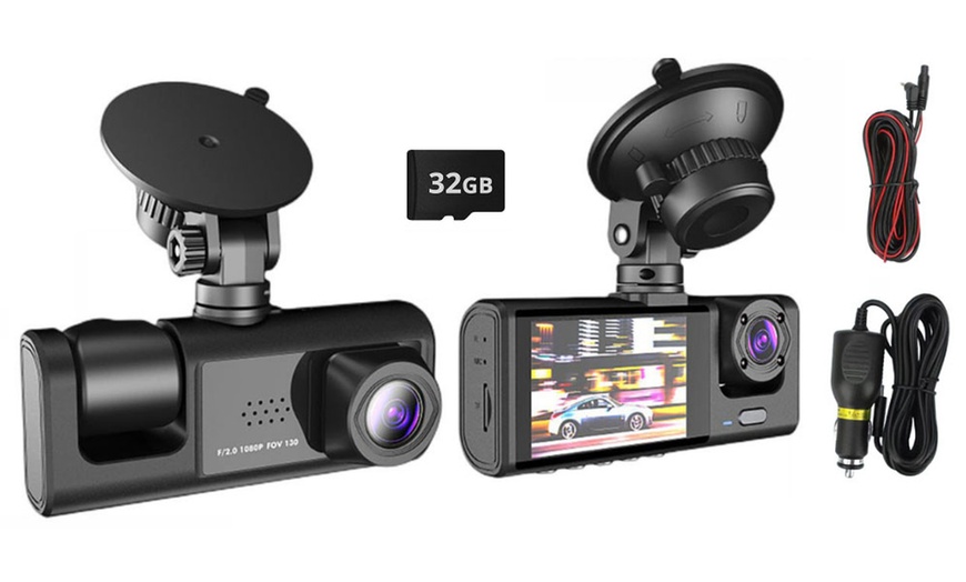 Image 1: Dash cam per auto a 3 canali