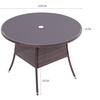 Image 3: Outdoor Garden Rattan Effect Tempered Glass Coffee Table with 6 Styles