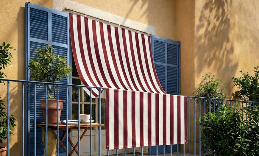 Image 8: Tenda da sole a righe Caraibi con occhielli