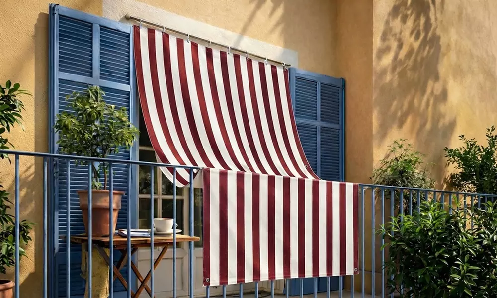 Tenda da sole a righe Caraibi con occhielli
