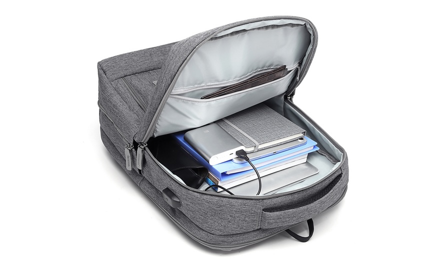 Image 9: Kono Multi-Compartment Backpack with USB Port