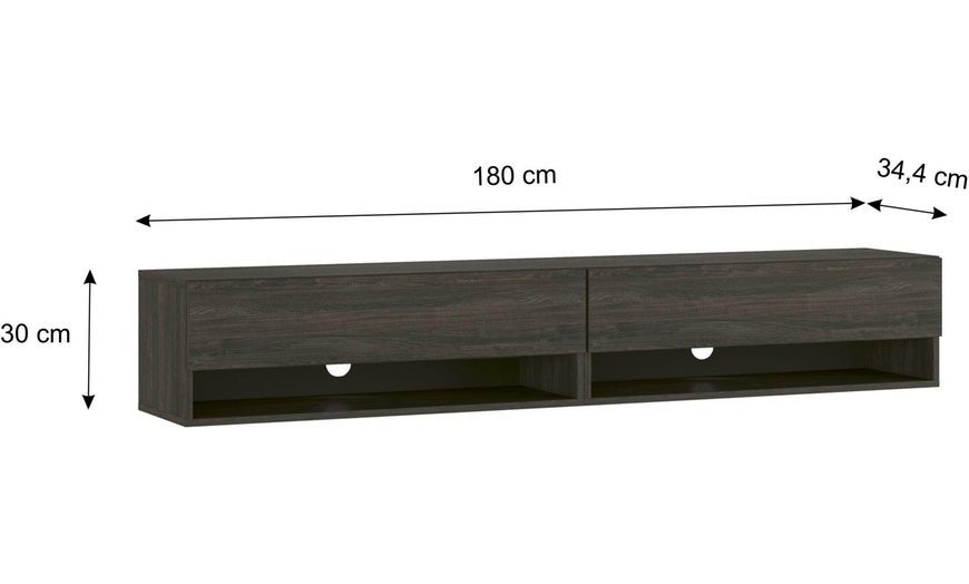 Image 8: Hangend TV-meubel in zwart of eiken