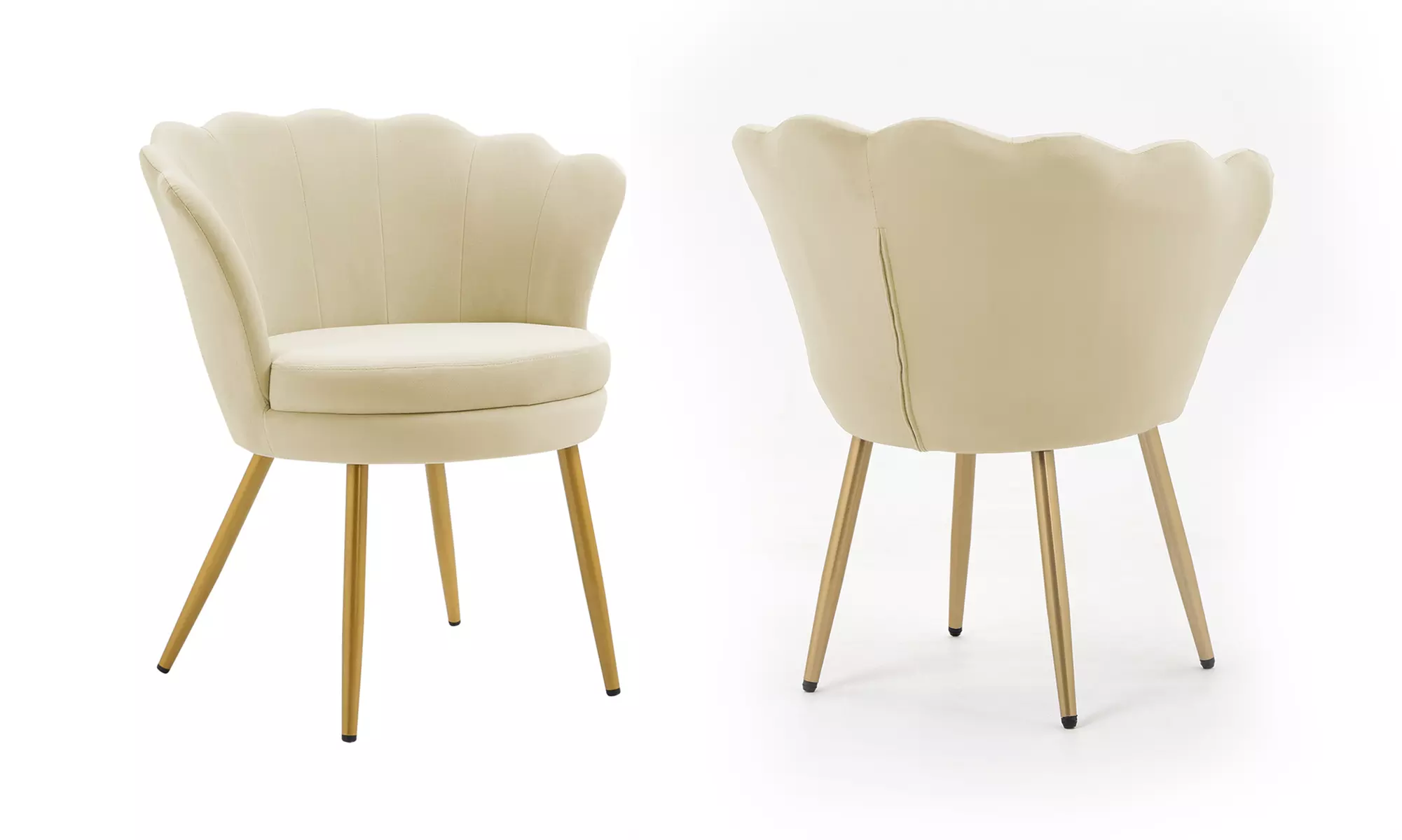 Fluwelen schelpfauteuil