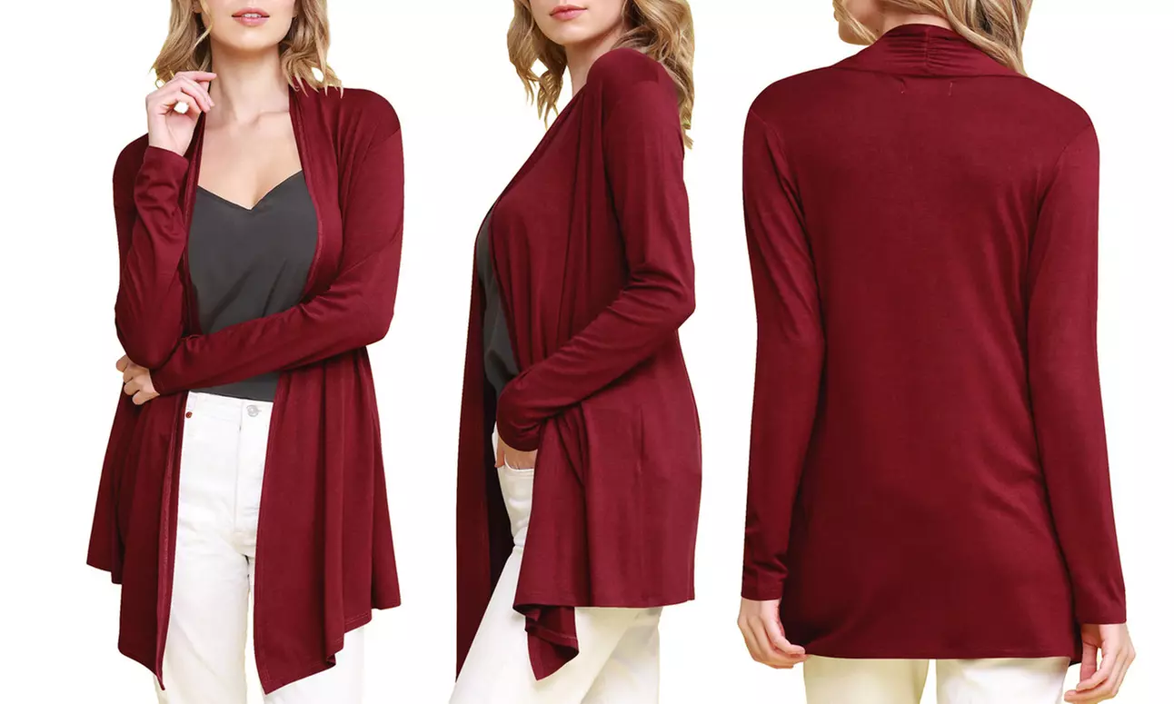 Open Front Cardigan S-3X by Made By Johnny Plus Size Sweater  