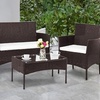 Image 5: Neo Four-Piece Rattan-Effect Garden Furniture Set with Optional Cover