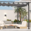 Image 1: Pergola with Retractable Sun Shade Canopy
