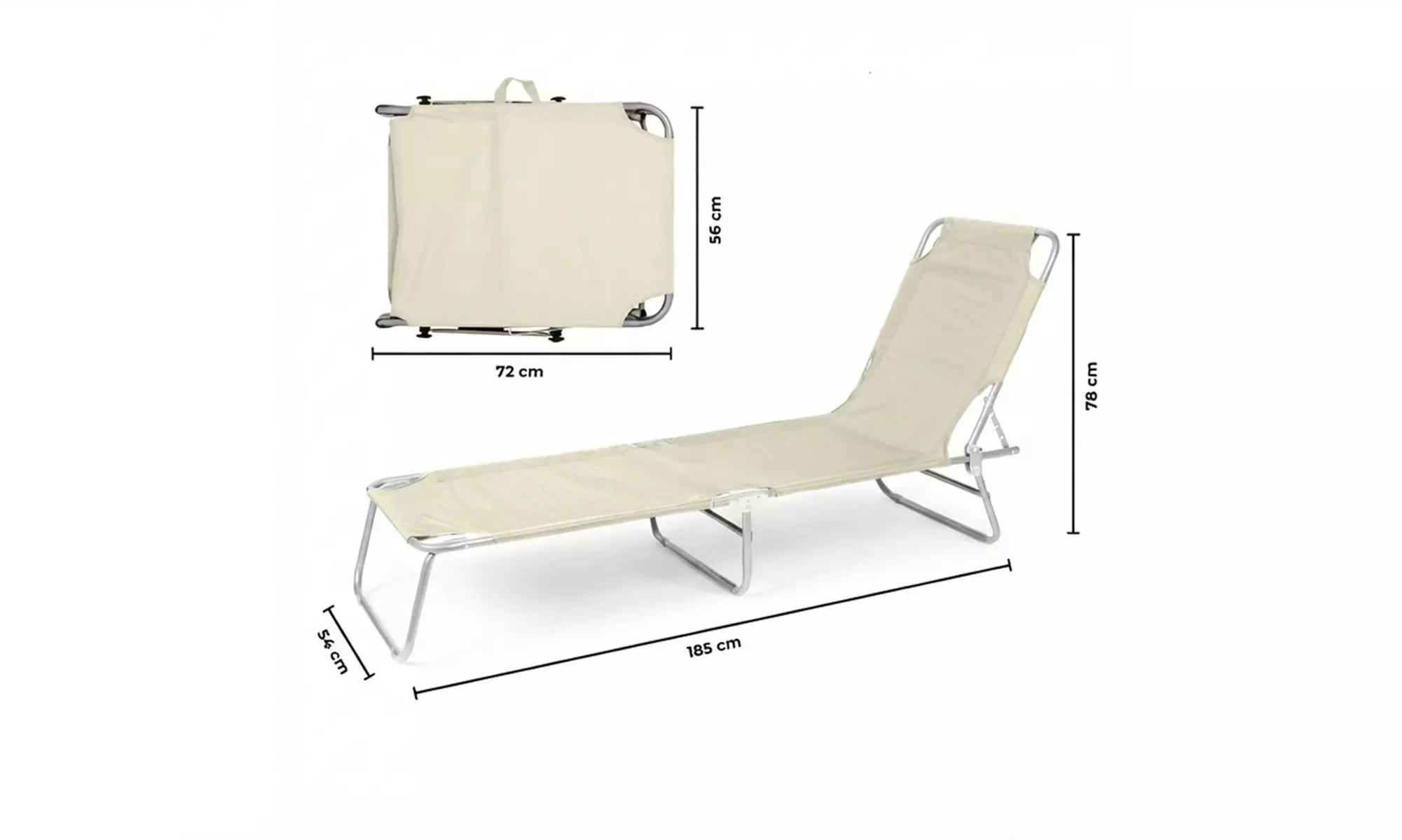 Set de 2 tumbonas cómodas y funcionales