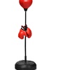Image 1: Costway Boxing Punching Bag w/Height Adjustable Stand Boxing Gloves