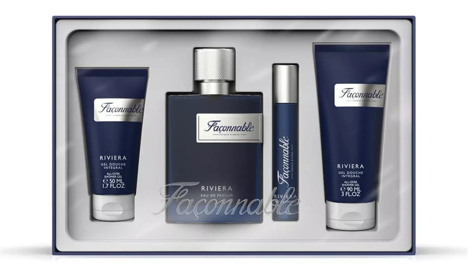 Coffret cadeau Façonnable "Riviera" pour homme, 250 ml : gel douche et eau de parfum - Primary Image