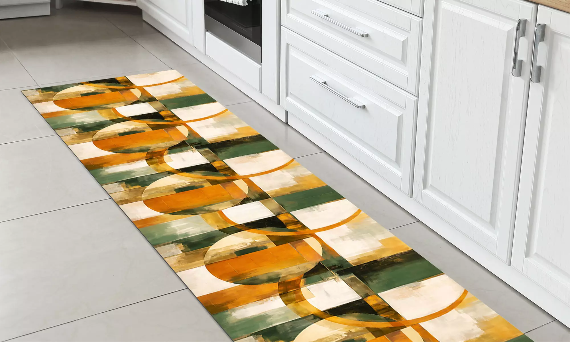 Teppich-Läufer mit abstraktem Motiv