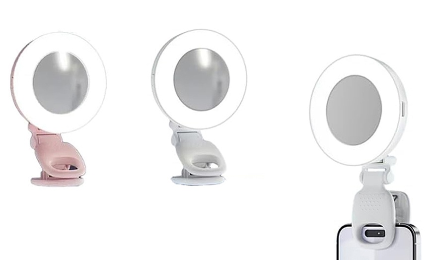 Image 2: Tragbare Selfie-Lampe mit 3-Licht-Modi & 180° Drehung