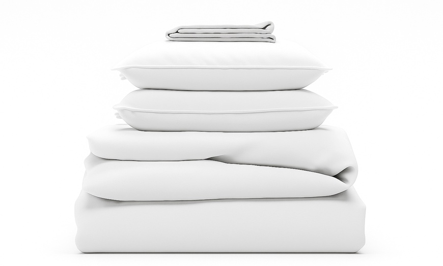 Image 6: Parure de lit blanc en polyester Sampur