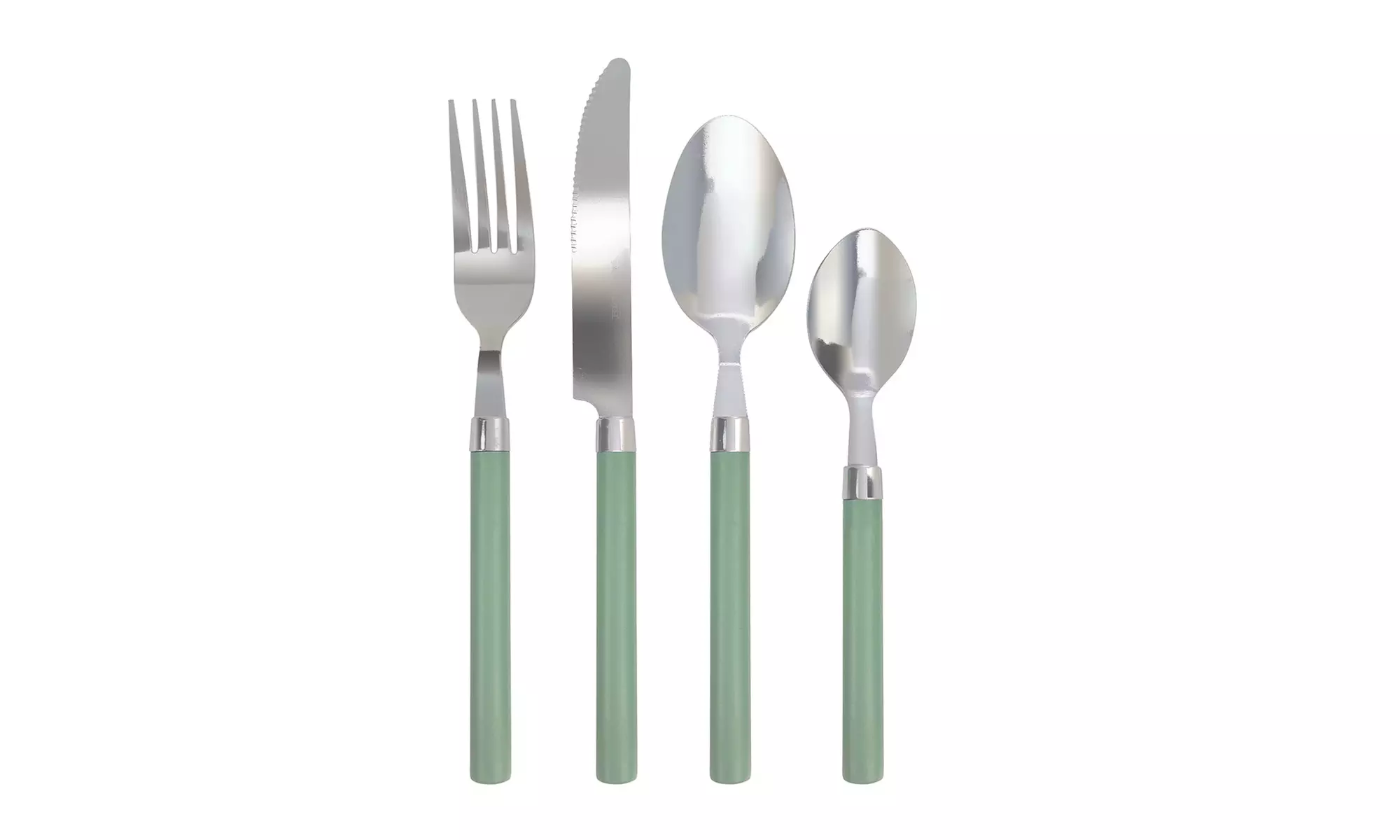 Set de 24 cubiertos de acero inoxidable con mango de colores