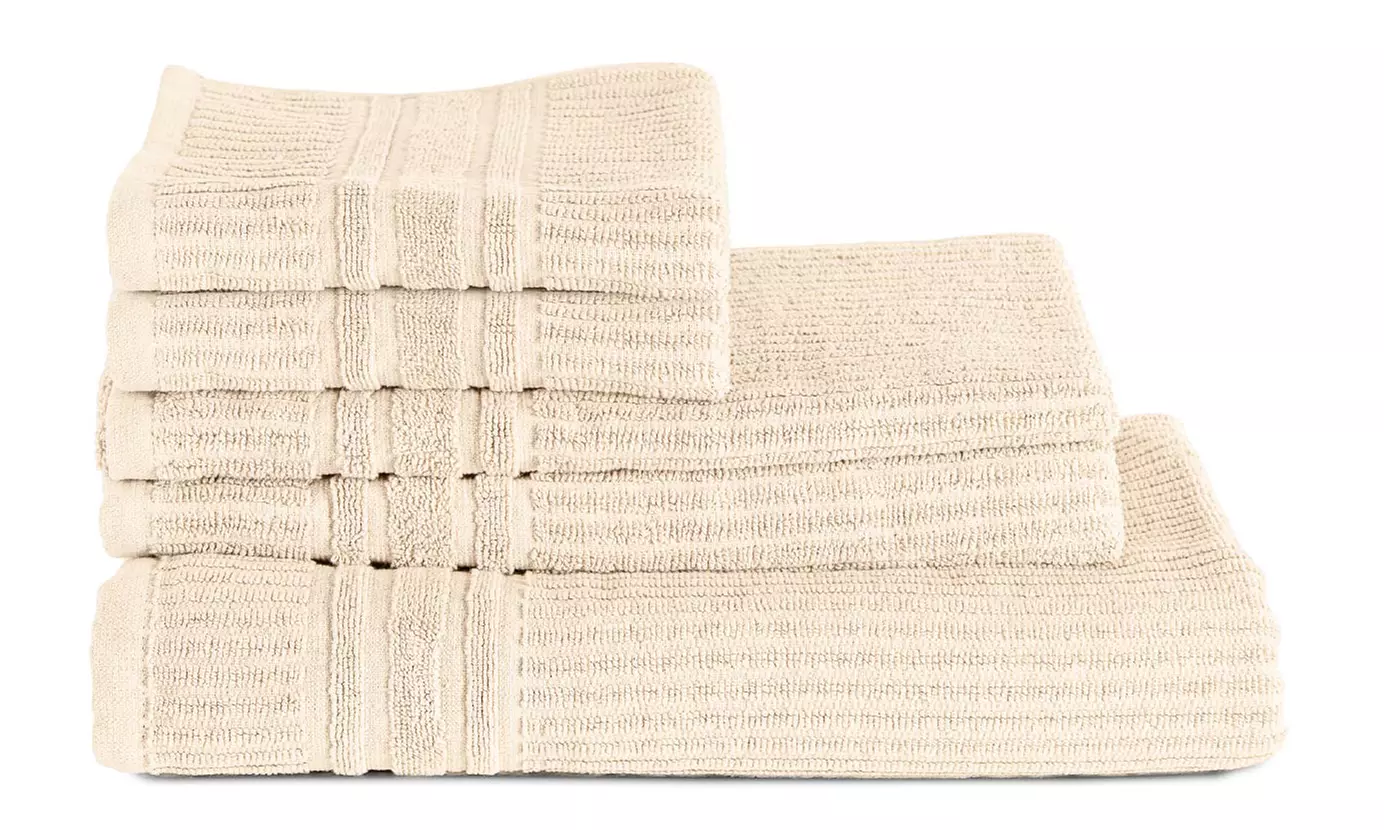 Juego de 5 toallas de 100 % algodón ultrasuave en color liso