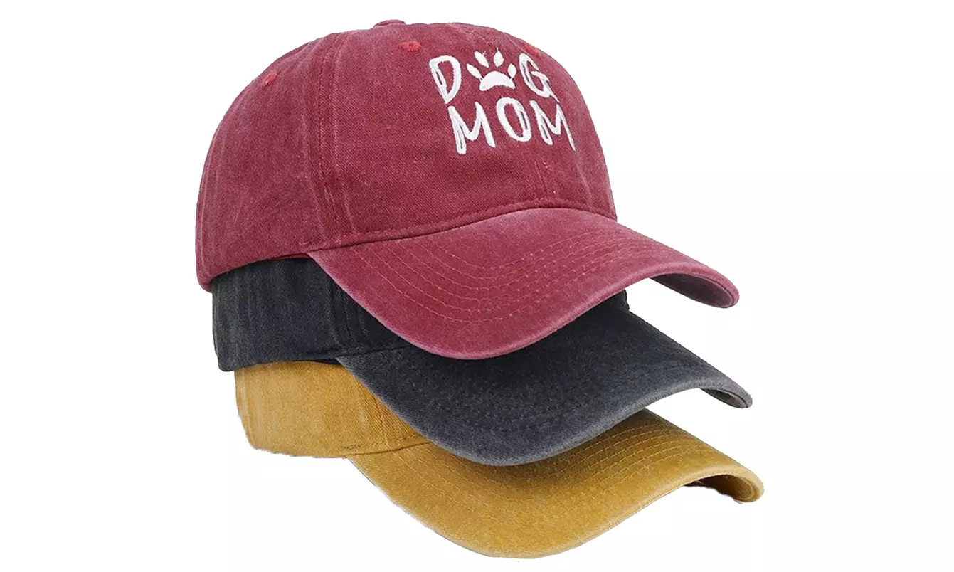Pure Cotton "Dog Mom" Baseball Cap Hat