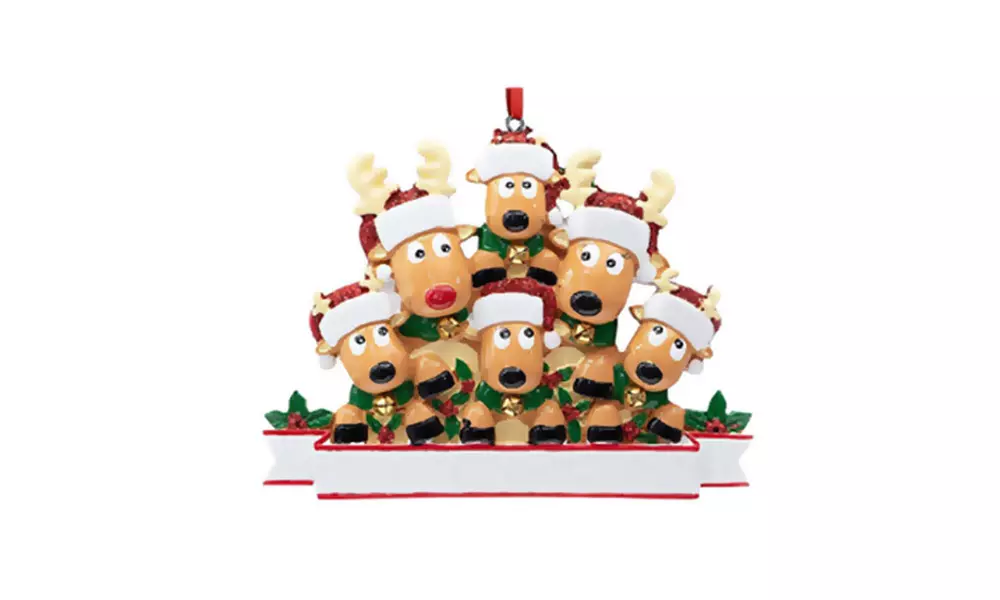 1x, 2x oder 3x beschreibbare Weihnachtbaum-Deko mit Rentier-Motiv