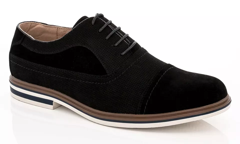 Franco Vanucci Dexter-1 Men's Casual Suede Oxford Shoes (Size 9.5) - Primary Image