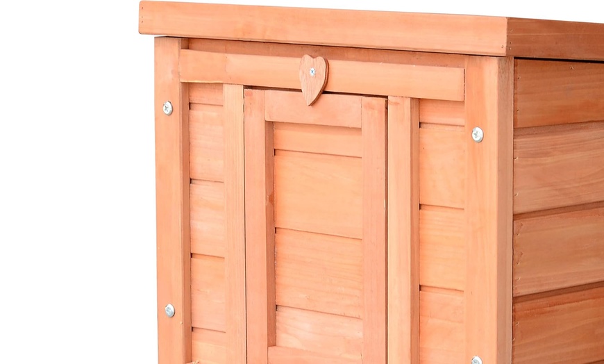 Image 5: Pawhut Outdoor Wooden Rabbit Hutch Collection