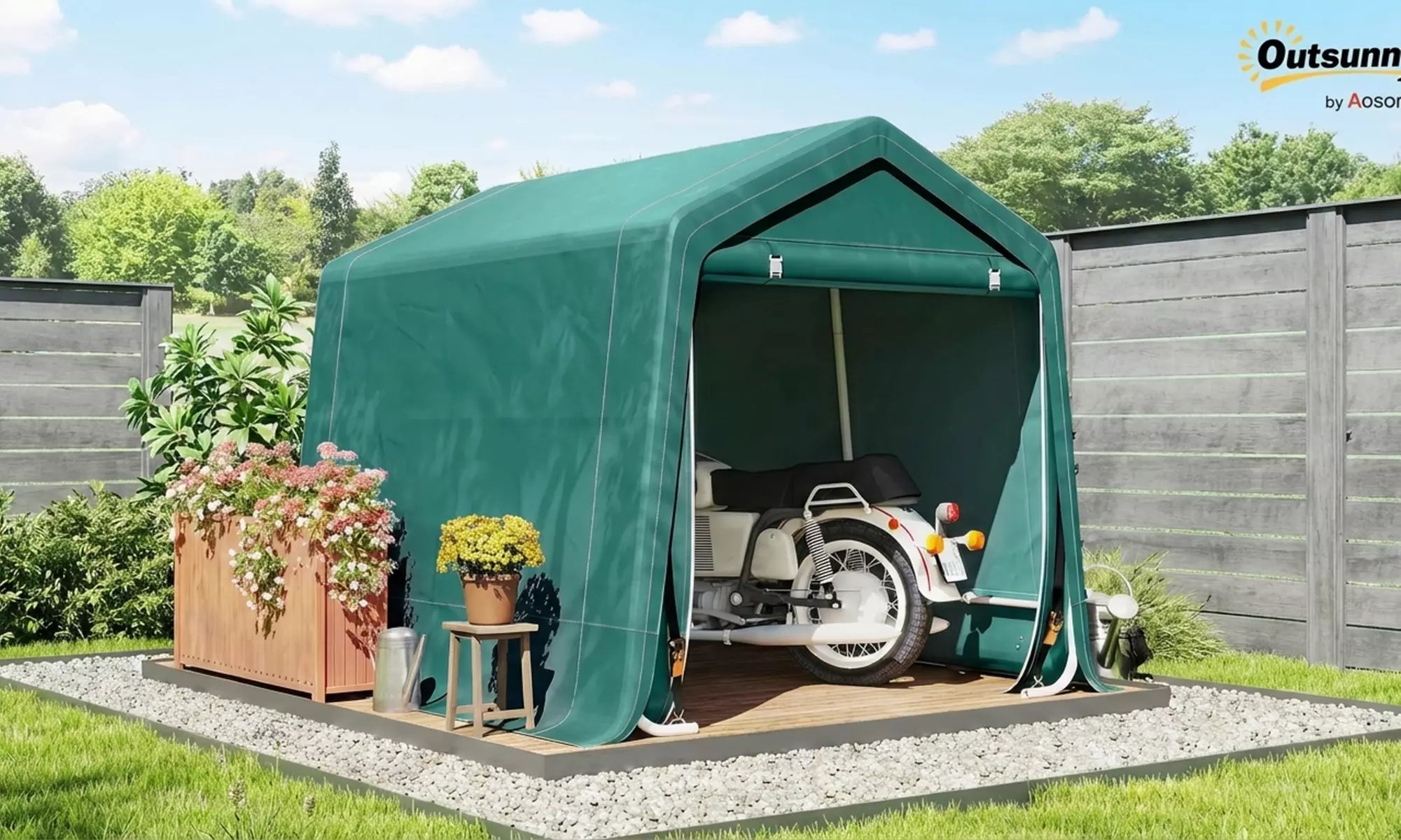 Outsunny Outdoor Garden Storage Shed Waterproof Bike Tent