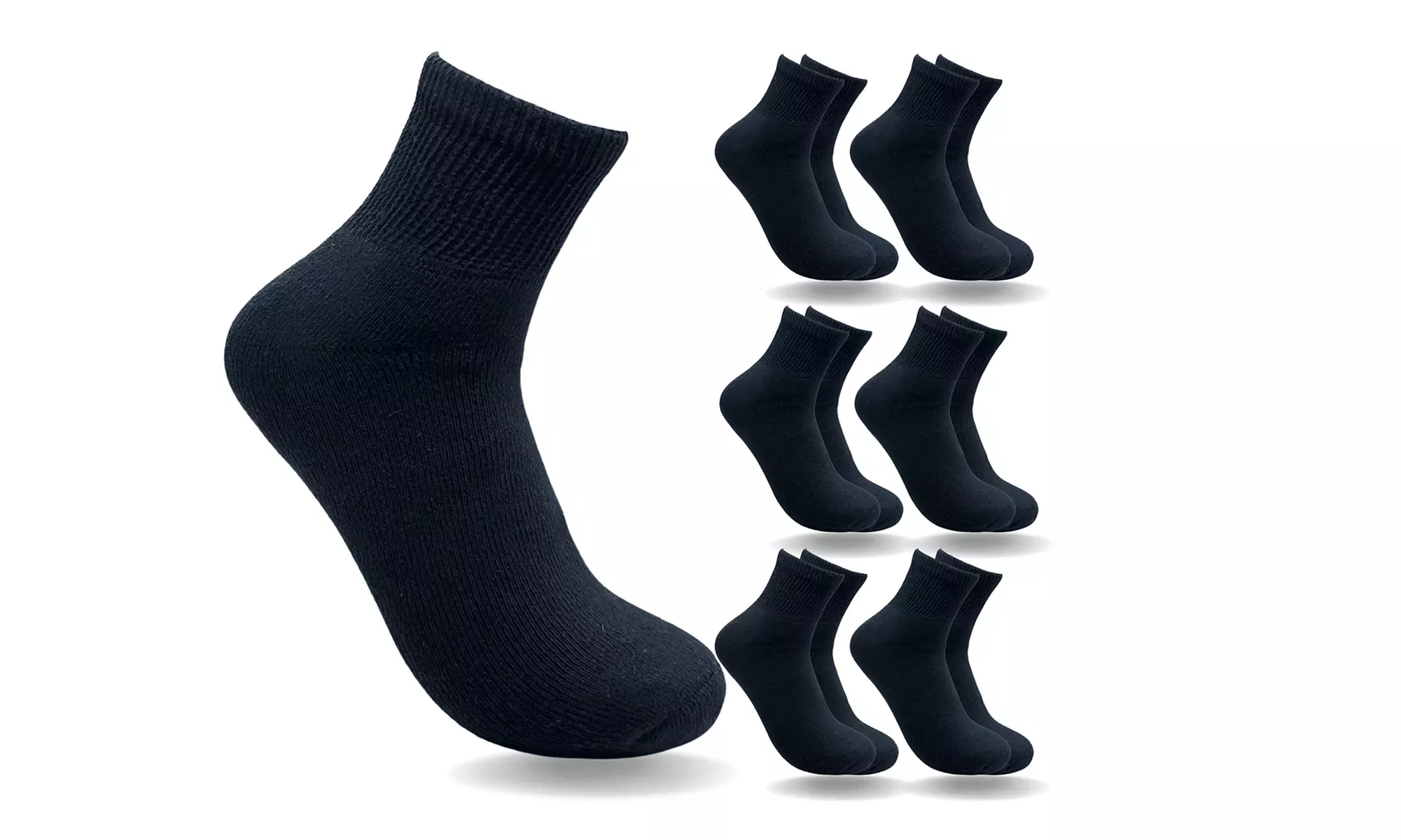 Special Essentials 6 Pairs Non-Binding Diabetic & Circulator Ankle Socks
