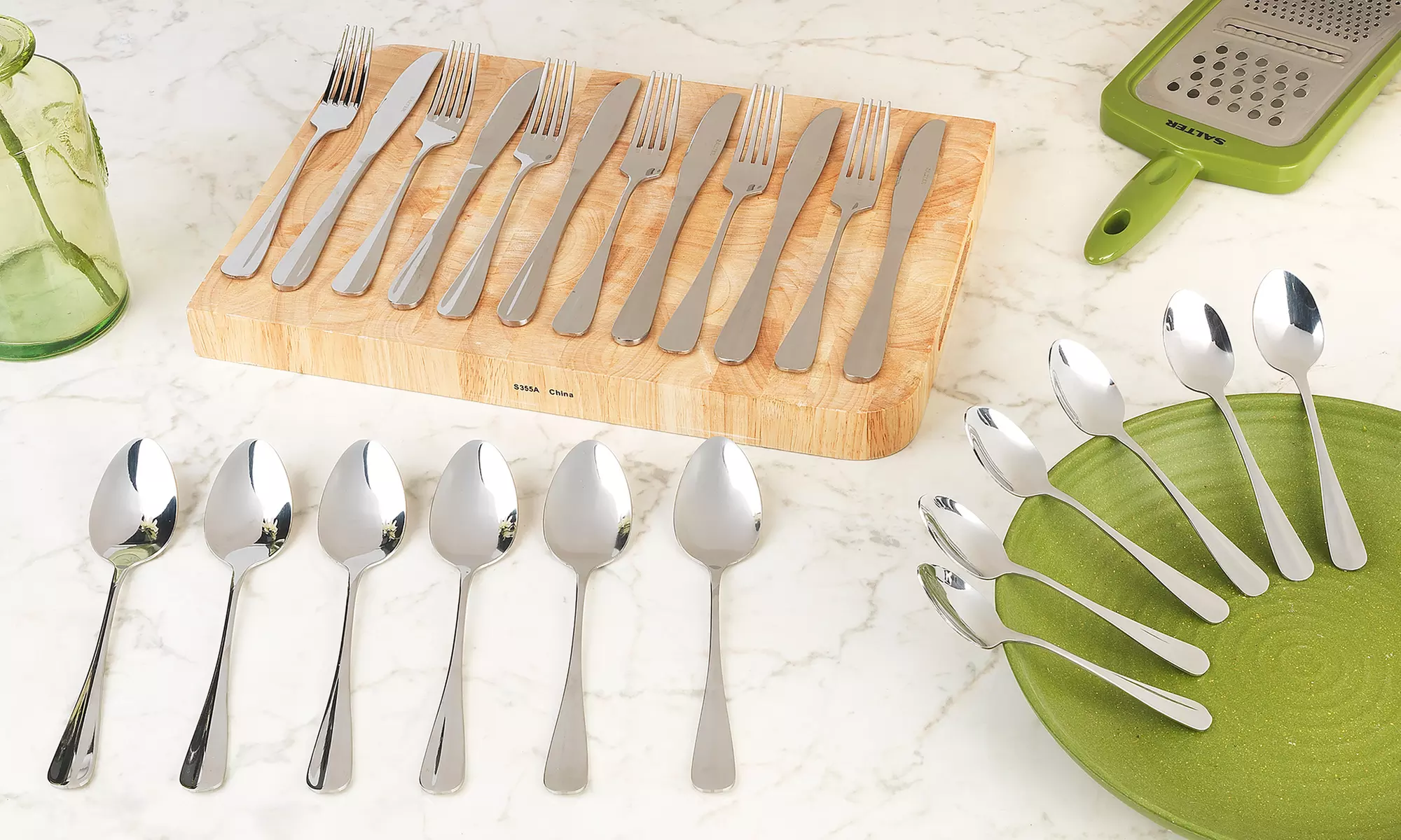 24, 48 ou 72 pièces Elegance Newbury en acier inoxydable Salter - Primary Image