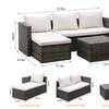 Image 3: L-Shape Three-Piece Rattan Garden Furniture Set 