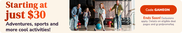 Recreational Sports & Activities starting at $30