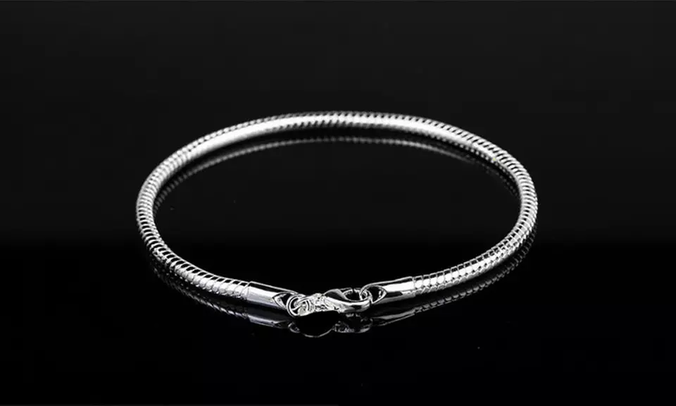 Italian Made Solid Sterling Silver Snake Bracelet