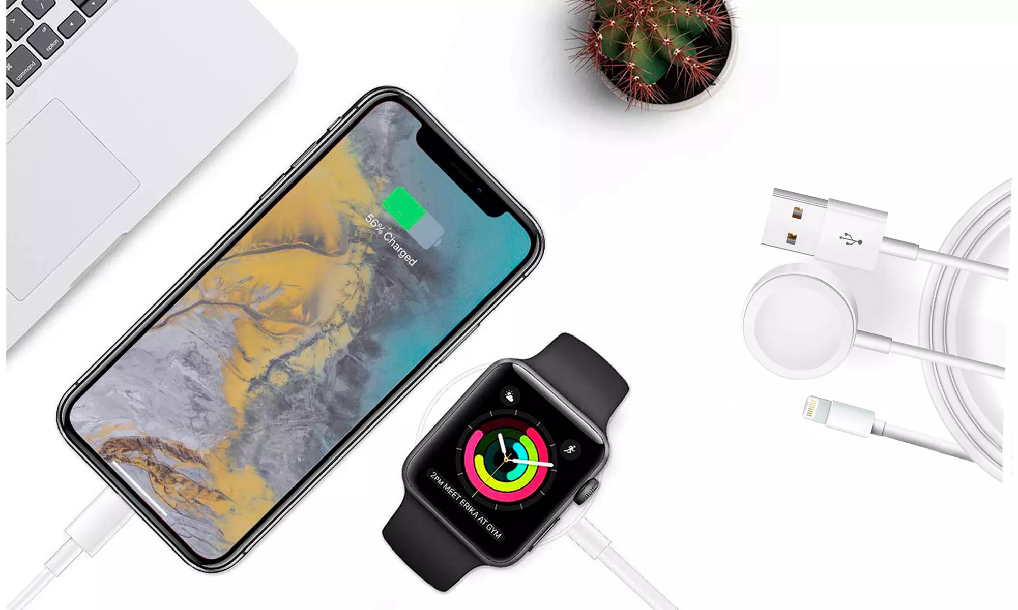 Zummy Magnetic Charger 2 in 1 USB Cable For Apple Watch iWatch & iPhone