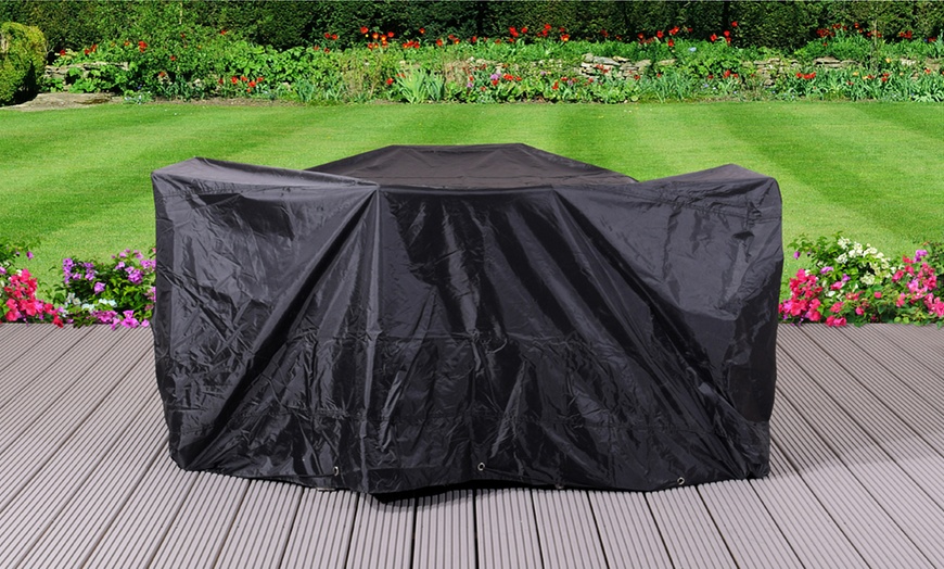 Image 5: Four Seater Square Rattan-Effect Dining Set
