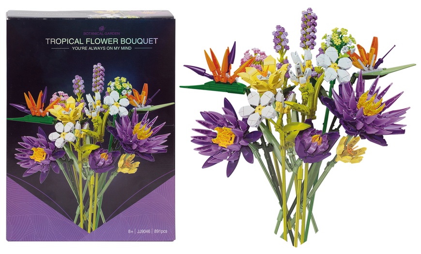 Image 1: Jeu de construction pour réaliser 13 fleurs tropicales