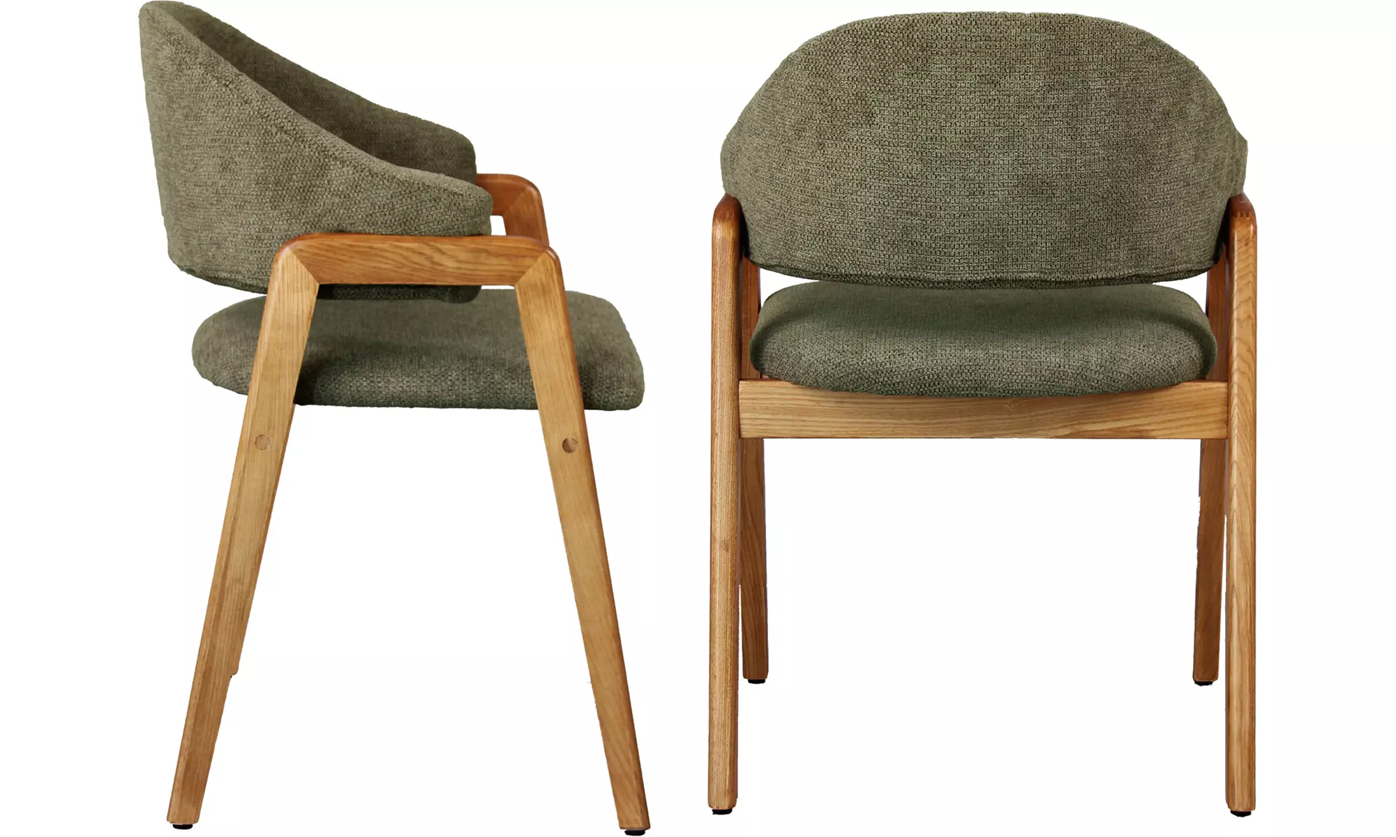 Sillas de comedor tapizadas con patas de madera Woolden, de Doosense