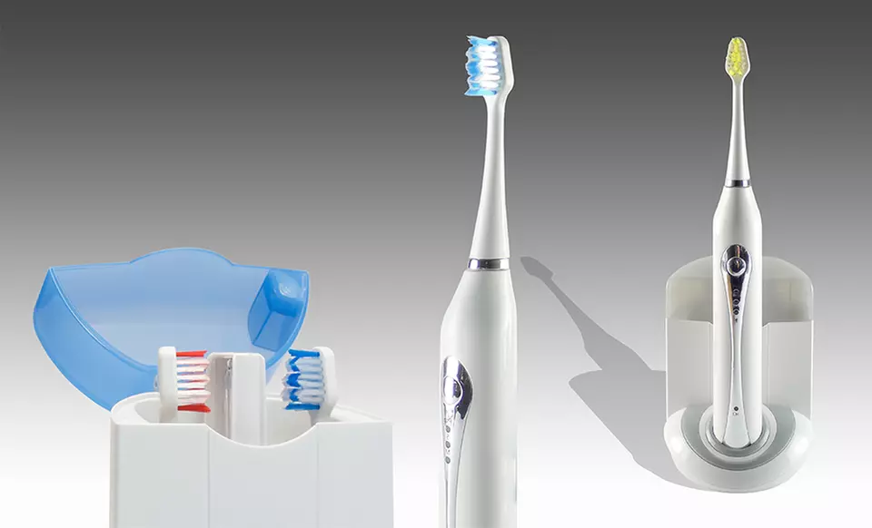 Advanced Ultrasonic Toothbrush with UV Sanitizer. Multiple Colors.  - Primary Image