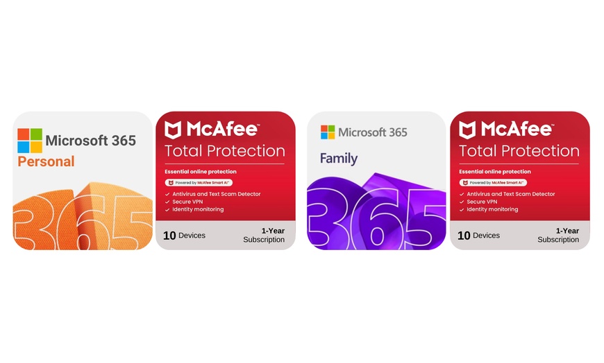 Image 1: Microsoft 365 Personal oder Family EU + McAfee Total Protection