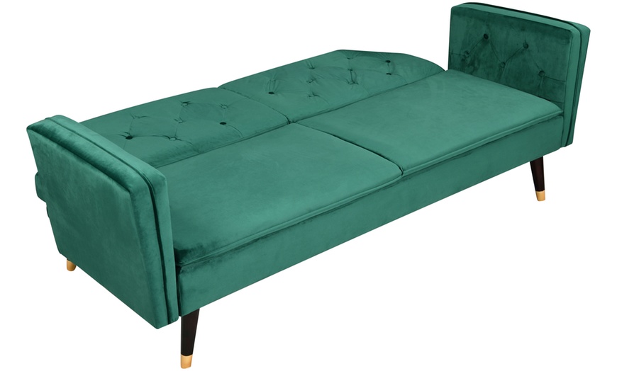 Image 13: Malmo Plush Velvet Sofa Bed