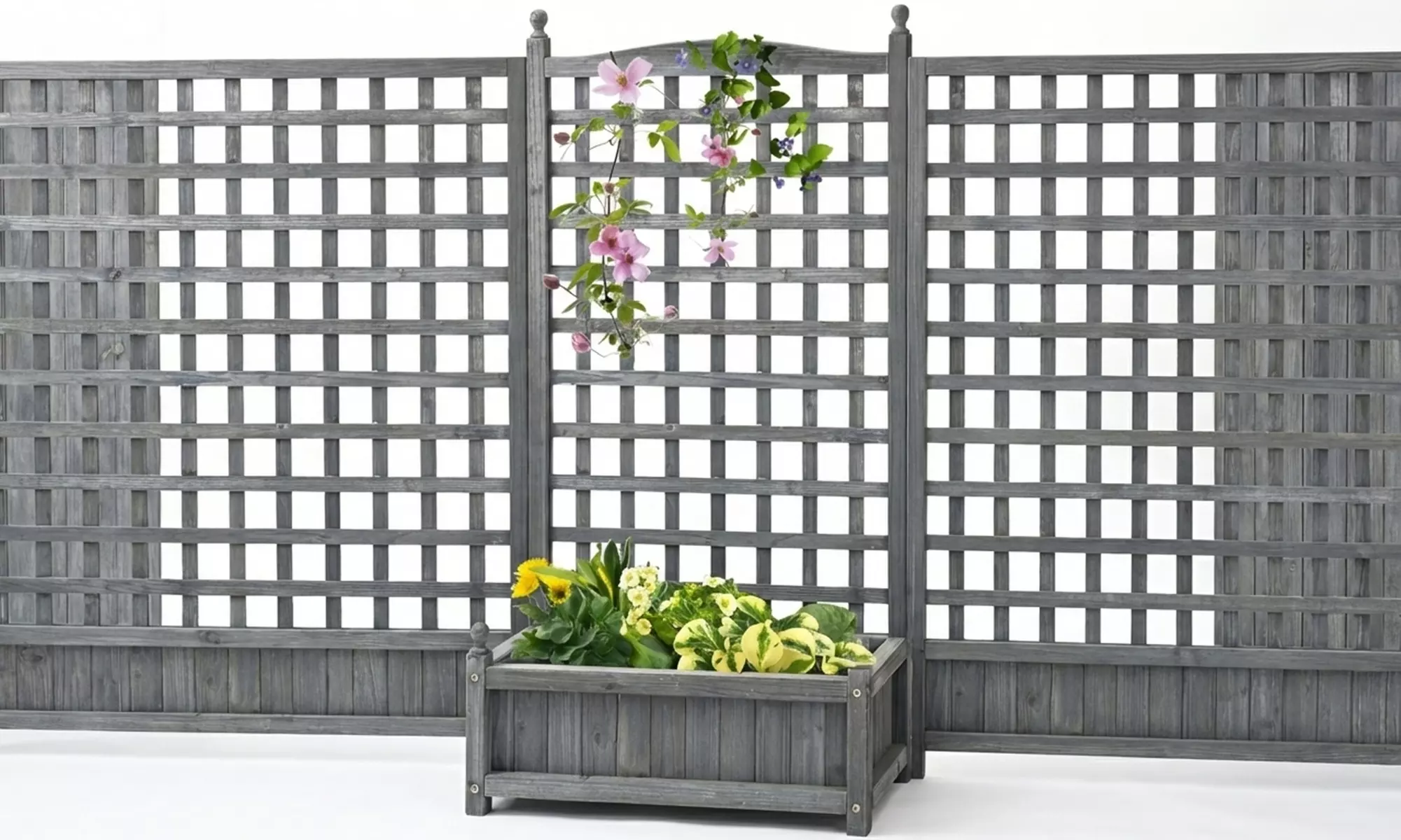 Outsunny Wooden Raised Garden Planter with Trellis