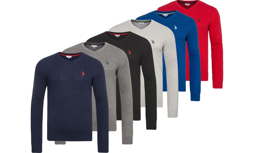Image 1: Maglione con collo a V US Polo Assn