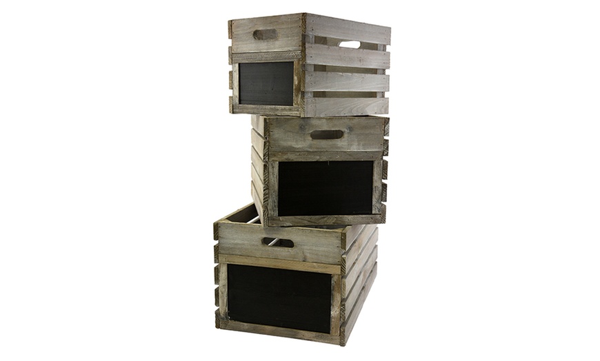 Image 7: Rustic Wooden Crates Three-Pack