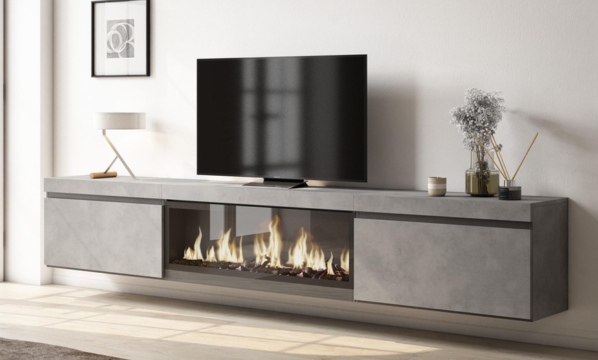 Image 33: Meuble TV suspendu avec grande capacité de rangement  